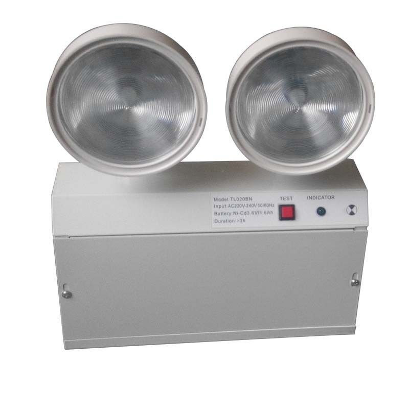 2W Twin Spot LED φώτα έκτακτης ανάγκης με ατσάλινο περίβλημα και μπαταρία Ni-Cd για διάρκεια 3 ωρών