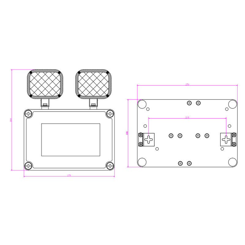 12W Διπλό Σποτ Φωτιστικό Έκτακτης Ανάγκης LED IP65 Αδιάβροχο 6500K Ψυχρό Λευκό Διάρκεια 3 Ωρών