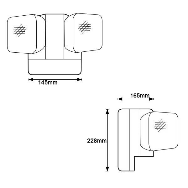 6W Twin Spot LED φως έκτακτης ανάγκης 6500K 3.6V 3.0Ah Ni-Cd μπαταρία PC κάλυψη IP20